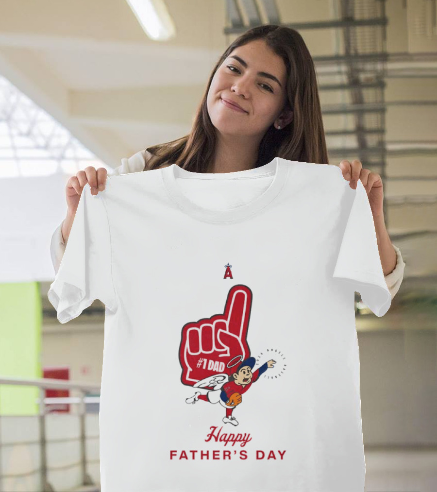 Happy Father's Day 2026 Los Angeles Angels Baseball Fan Foam Finger T-Shirt