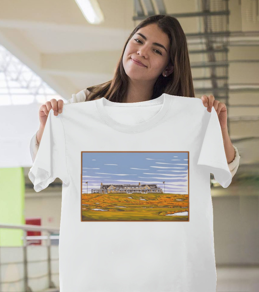 Shinnecock Hills Golf Club Clubhouse Course Landscape View Southampton New York T-Shirt