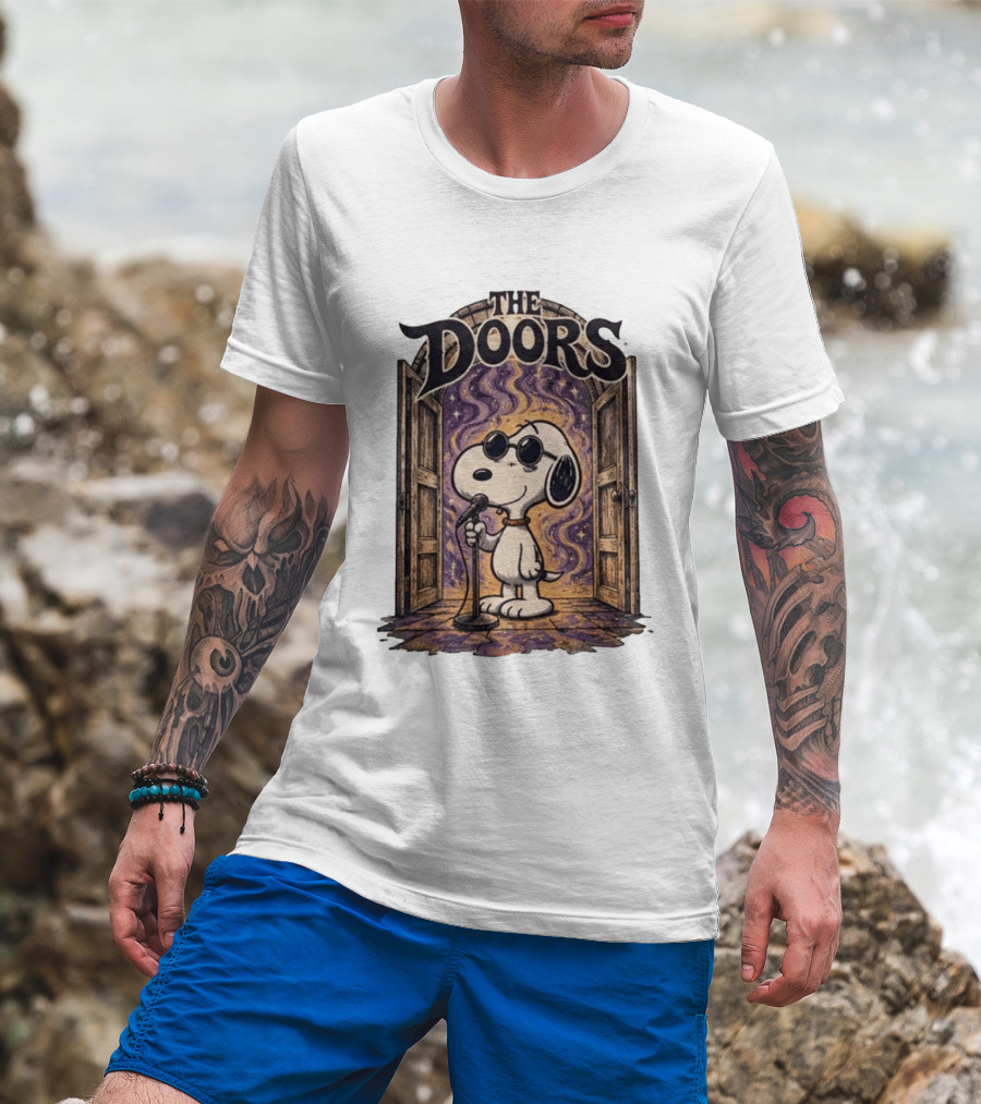Snoopy The Doors Open The Mind Midnight Light T-Shirt