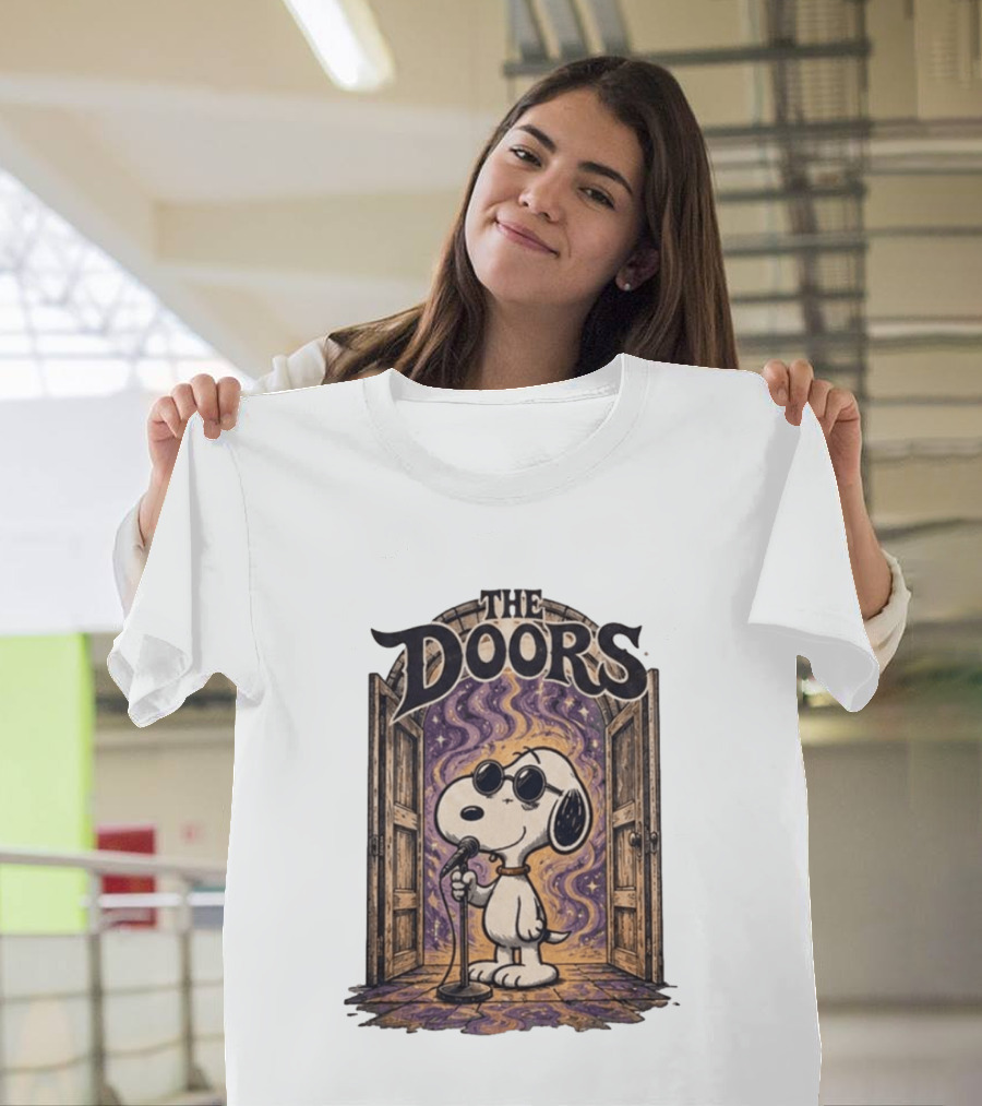 Snoopy The Doors Open The Mind Midnight Light T-Shirt