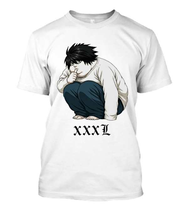 L Lawliet Xxxl Meme Anime Character Sitting Pose T-Shirt