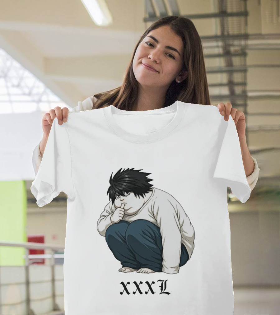L Lawliet Xxxl Meme Anime Character Sitting Pose T-Shirt