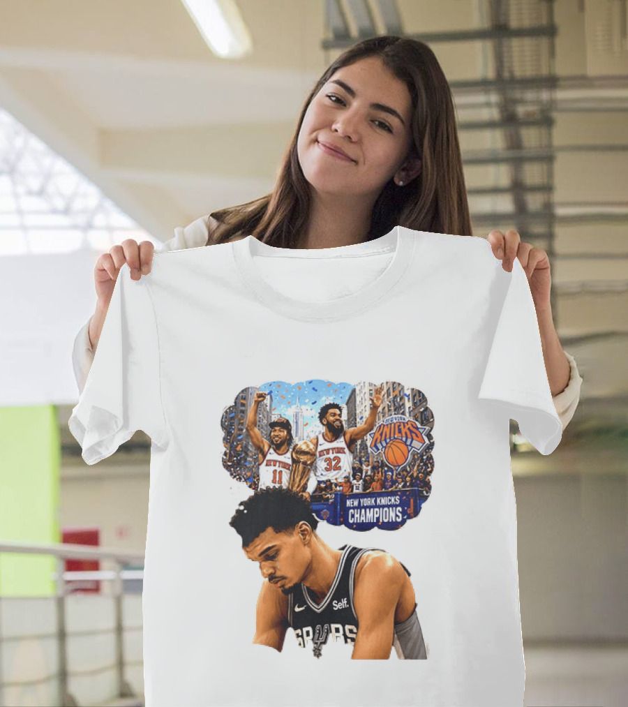 Victor Wembanyama Spurs Dreaming Jalen Brunson Karl Anthony Towns Knicks Champions T-Shirt