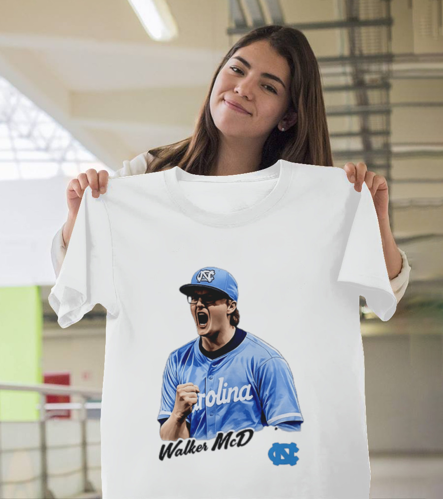 Walker McD North Carolina Tar Heels Baseball Carolina Blue Team Spirit T-Shirt
