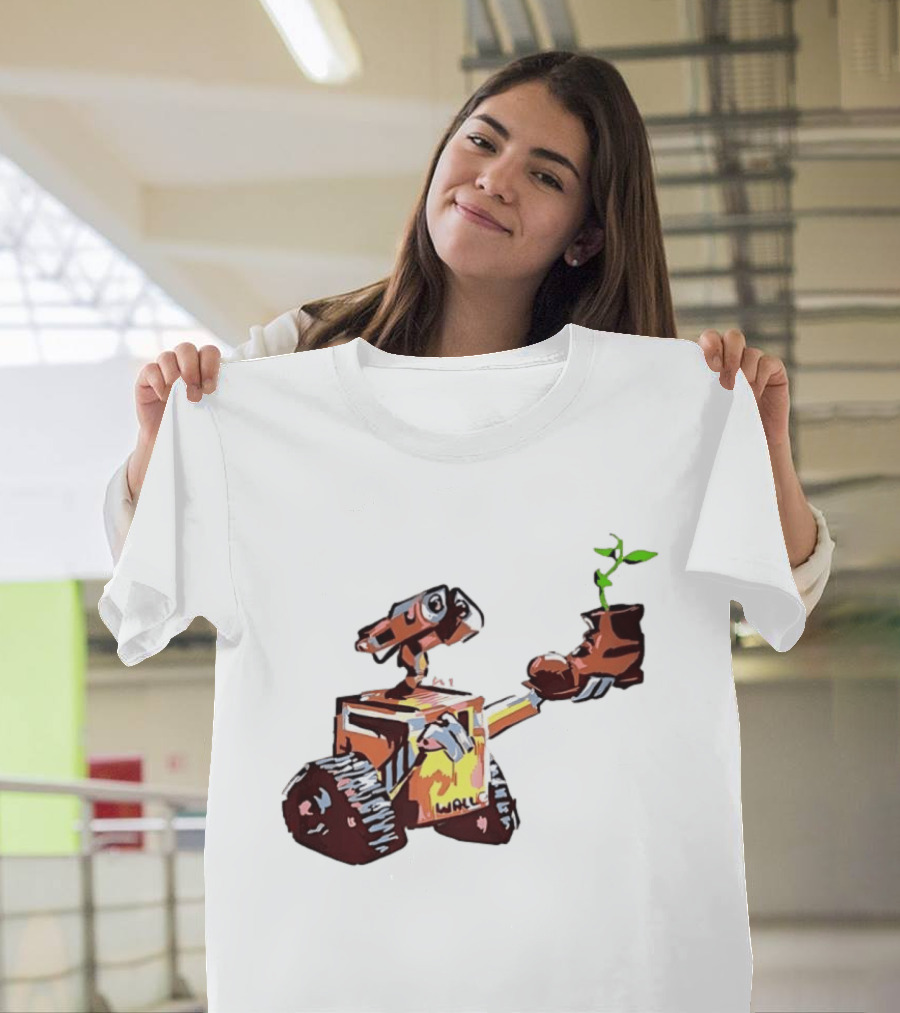 Pixar WALL E Holding Boot With Plant Iconic Scene T-Shirt