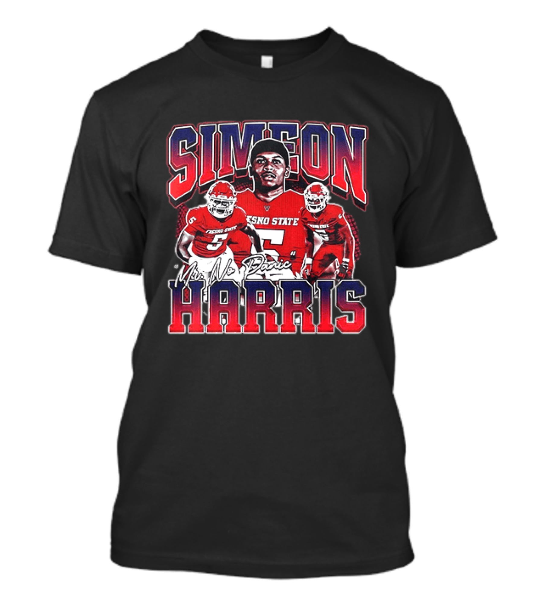 Simeon Harris Fresno State Bulldogs Mr No Panic Football Player Recognition T-Shirt