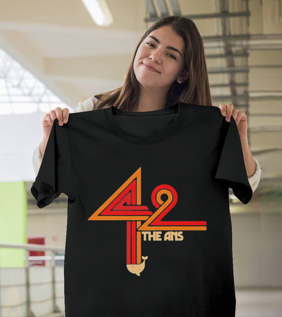 The Hitchhiker's Guide To The Galaxy 42 The Answer Text With Whale T-Shirt