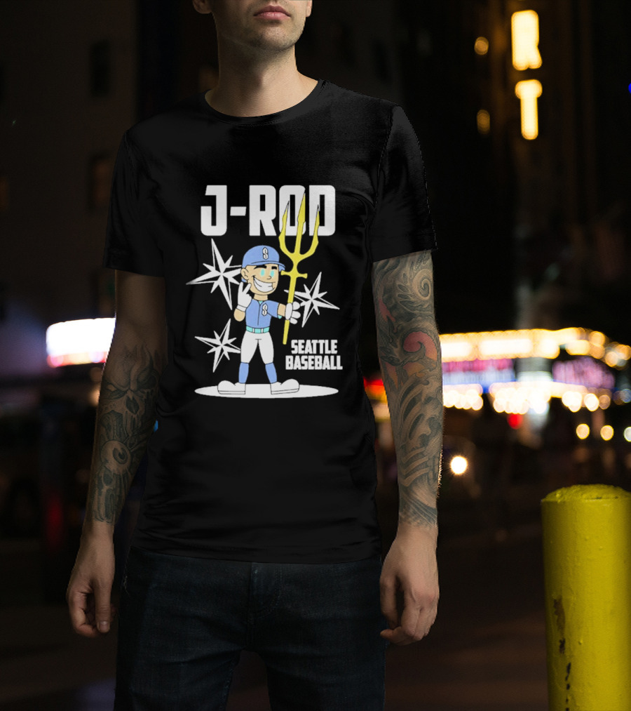 J Rod Seattle Baseball Julio Rodríguez Cartoon Trident Stars T-Shirt