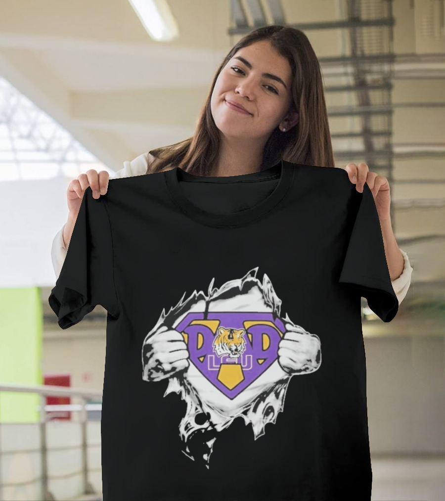 LSU Tigers Super Dad Ripped Chest T-Shirt