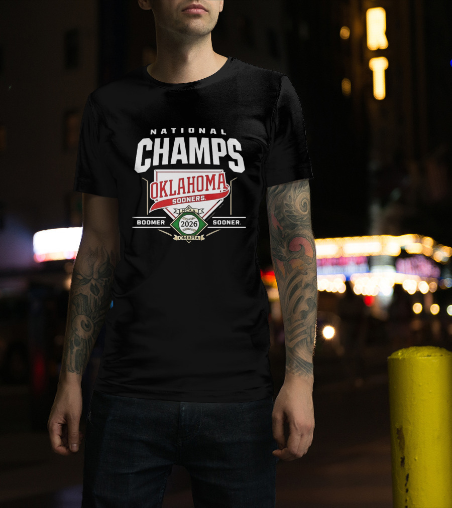 Oklahoma Sooners NCAA National Champs 2026 Omaha Boomer Sooner T-Shirt