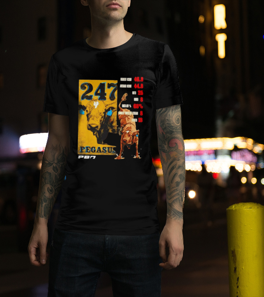 Pegasus 247 PBR Bull Riding Outs Stats Highest Average Score T-Shirt