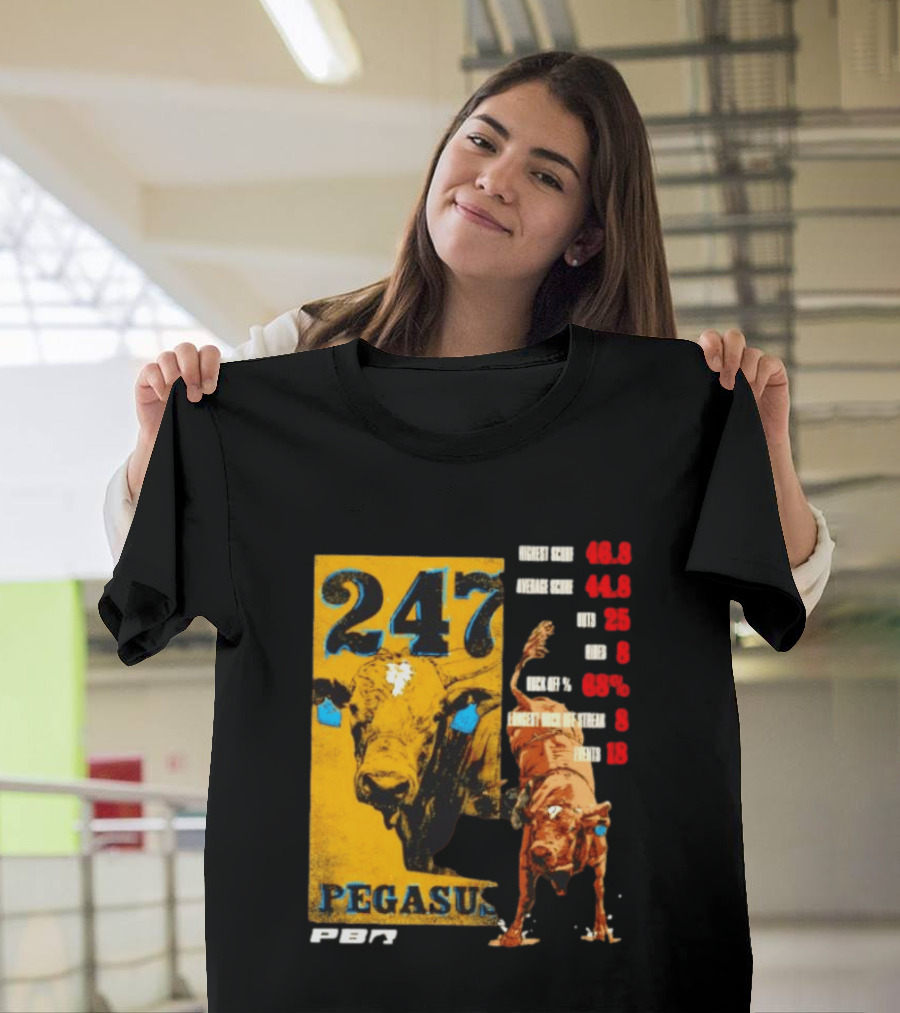 Pegasus 247 PBR Bull Riding Outs Stats Highest Average Score T-Shirt