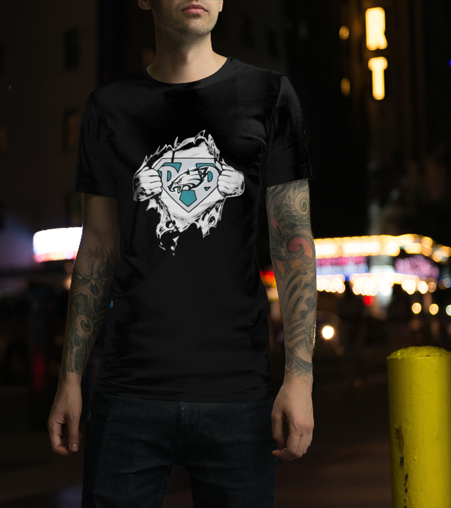 Philadelphia Eagles Super Dad Ripped Chest Fan T-Shirt