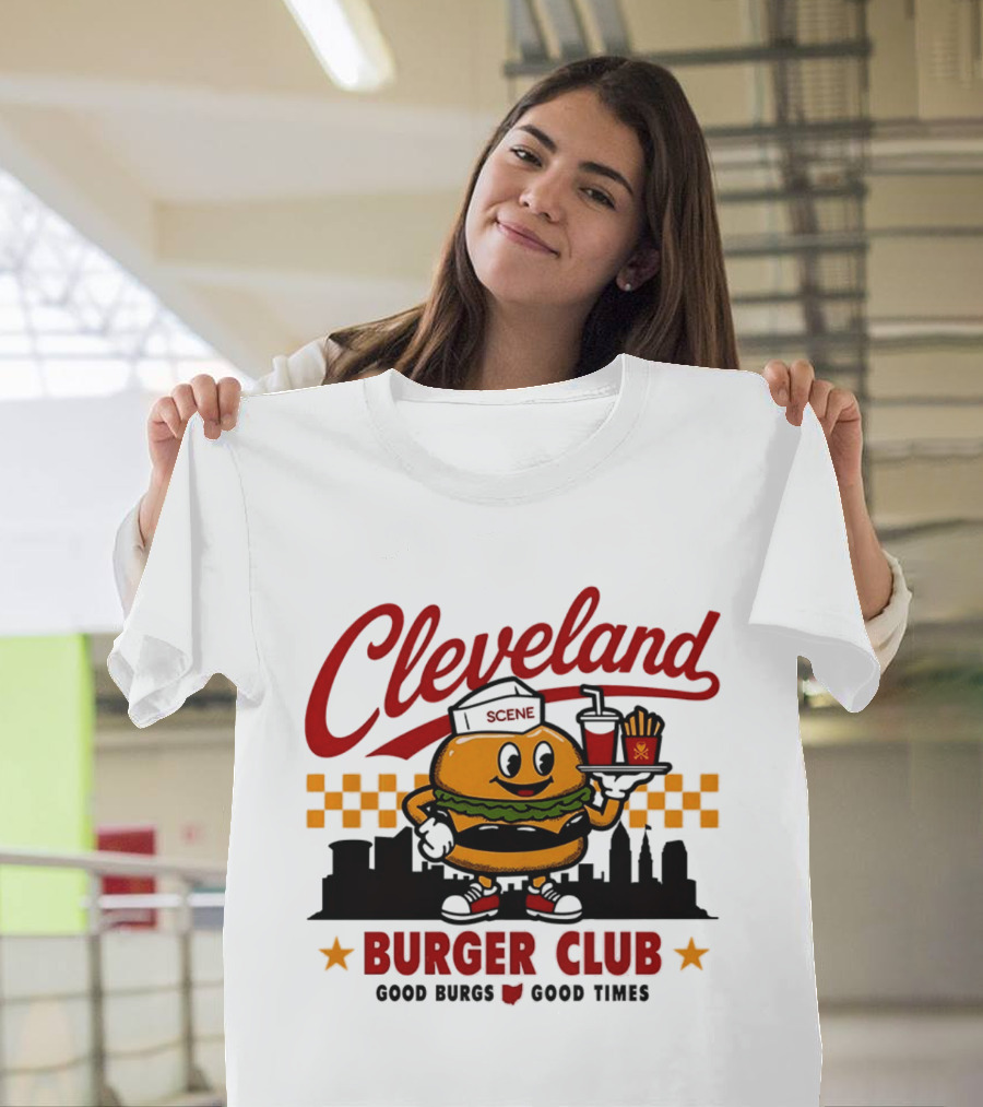 Cleveland Scene Burger Club City Skyline Good Burgs Good Times T-Shirt