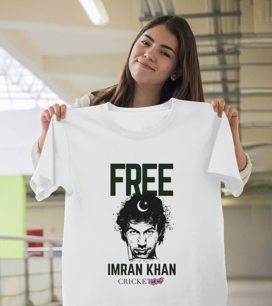 Free Imran Khan Cricket Protest Moon T-Shirt