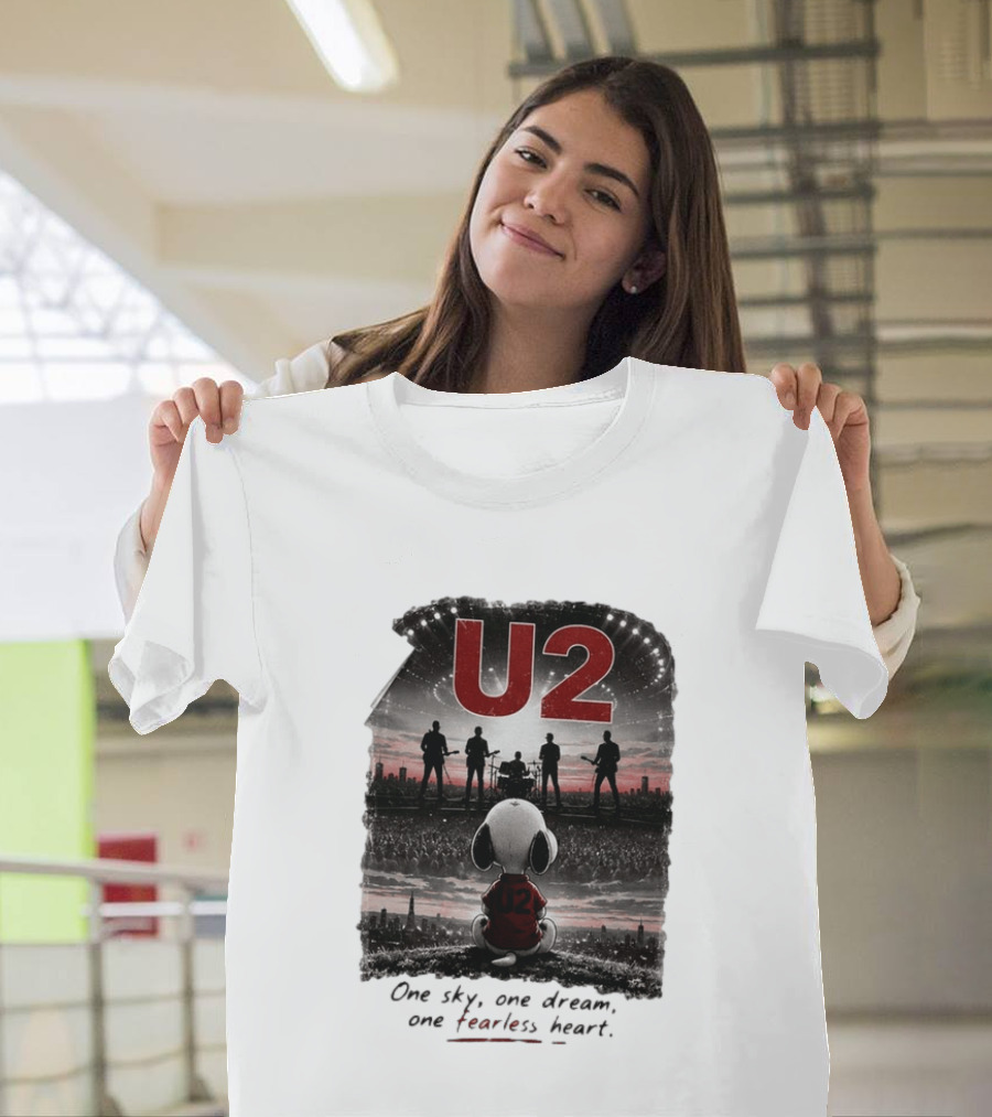 U2 Snoopy One Sky One Dream One Fearless Heart T-Shirt