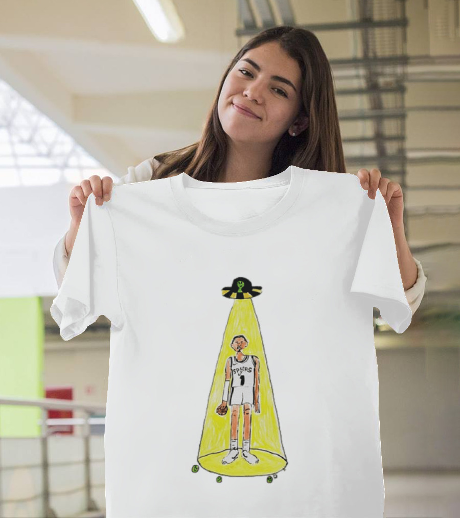 Victor Wembanyama Spurs NBA Out Of This World Alien Abduction Doodle T-Shirt