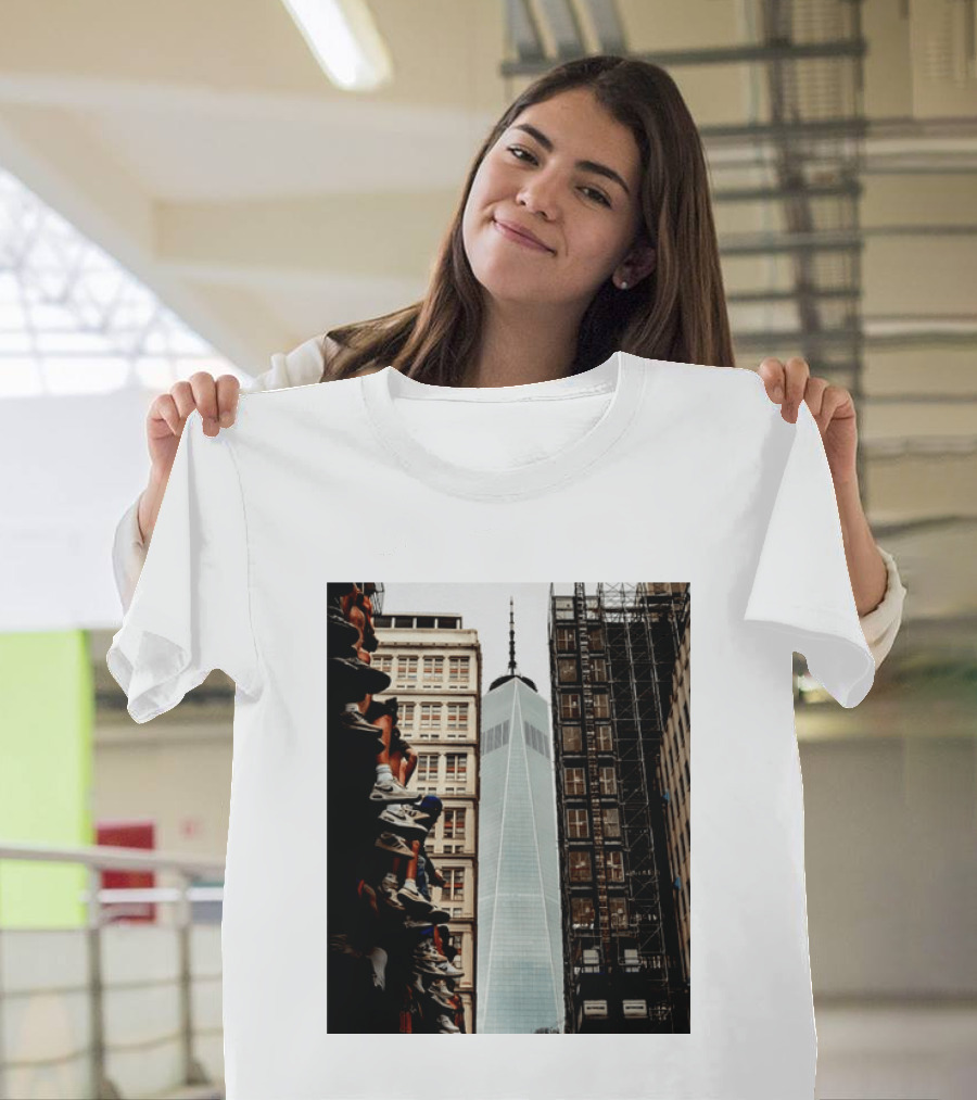 Jalen Brunson New York Knicks One World Trade Center Basketball Sneakers T-Shirt