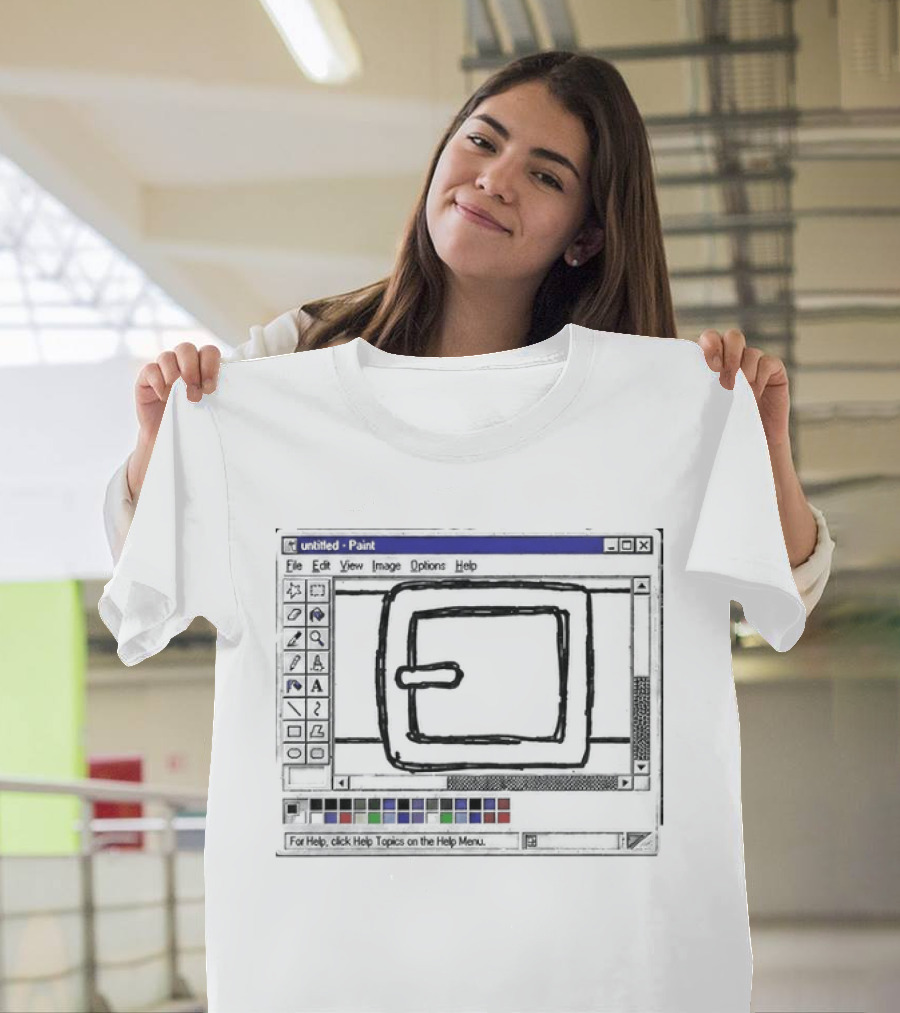 90s MS Paint Interface With Belt Buckle T-Shirt