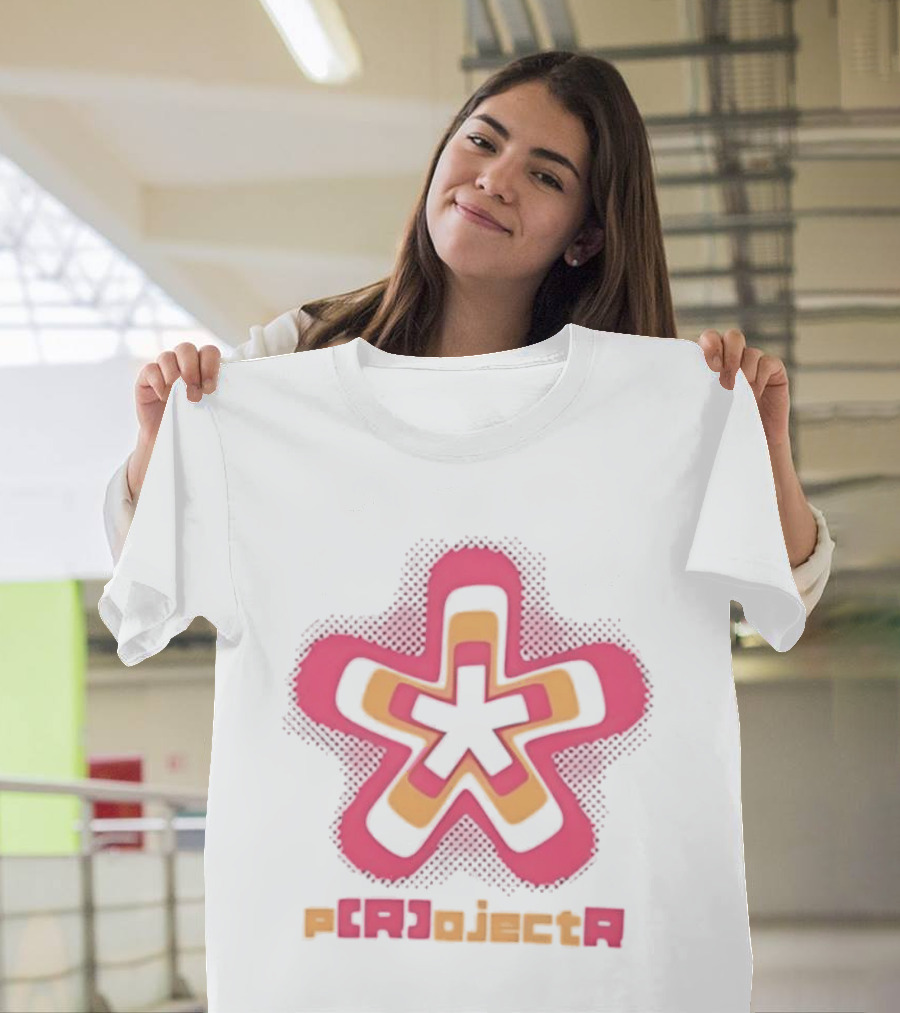 P R OjectR Star Symbol Retro Pink And Yellow T-Shirt