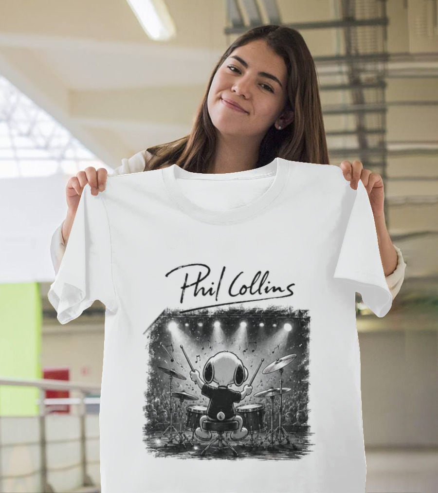 Snoopy Phil Collins Feel The Rhythm Trust The Heart Let It Flow T-Shirt