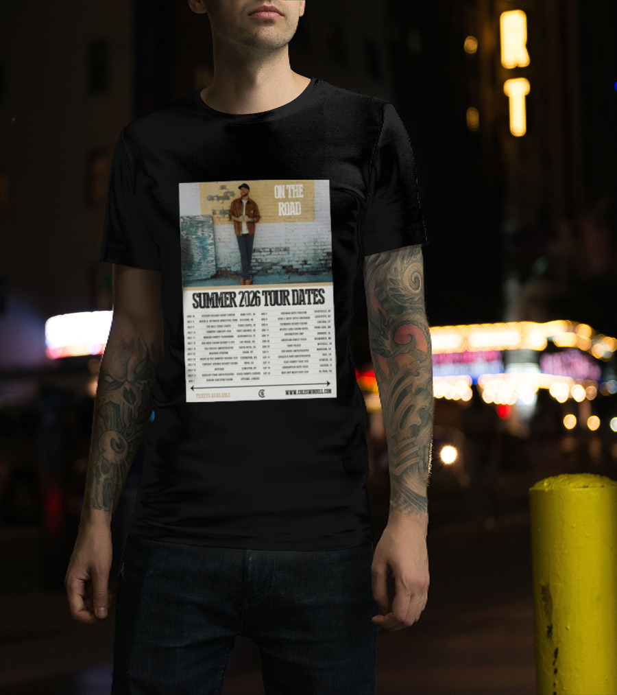 Cole Swindell On The Road Summer Tour 2026 Dates With Tickets Available T-Shirt