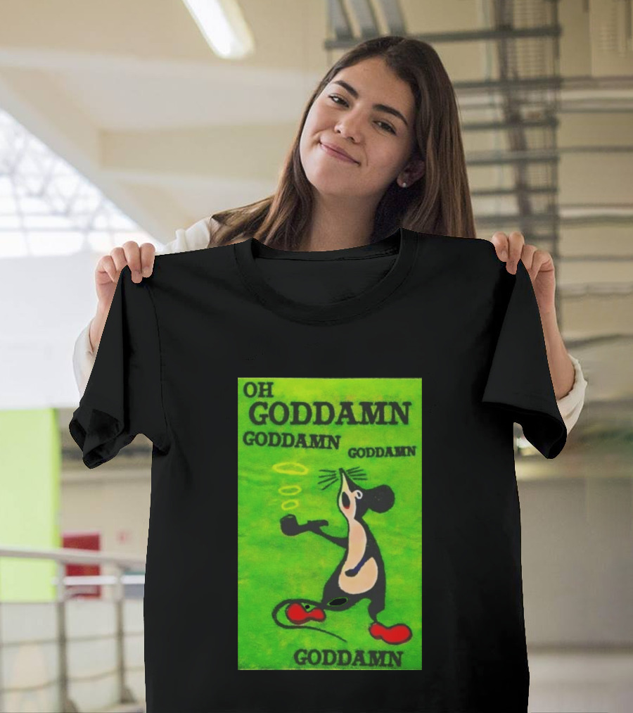 Oh Goddamn Mouse Smoking Pipe Humorous Phrase T-Shirt