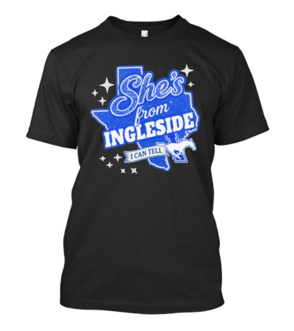 She's From Ingleside I Can Tell Texas Map Mustang T-Shirt