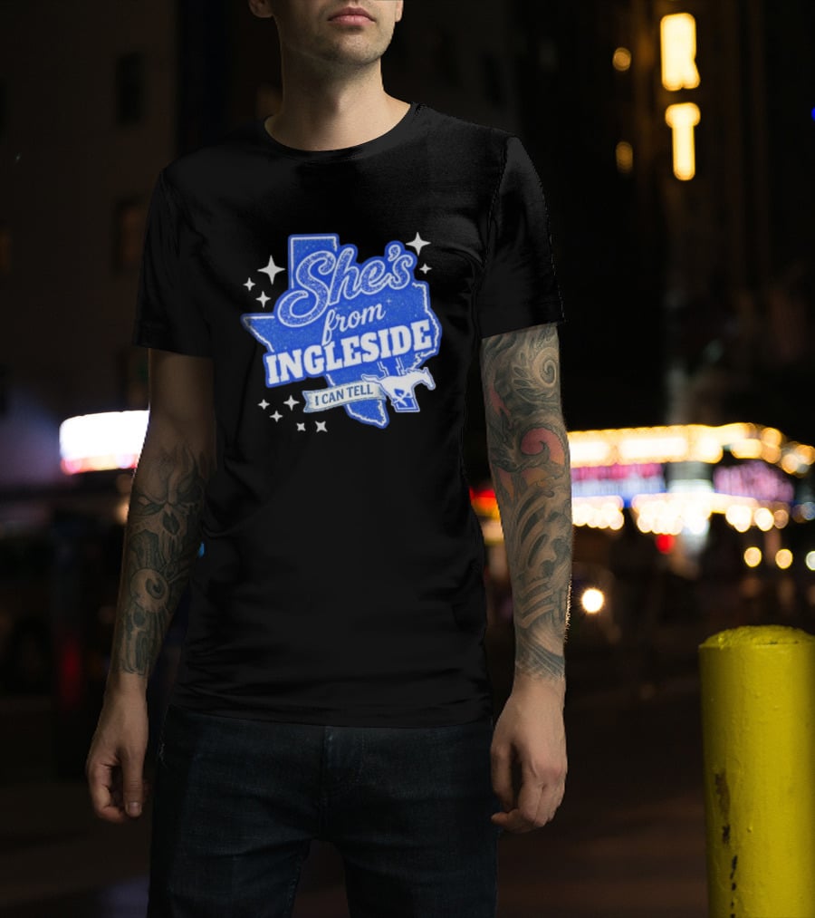 She's From Ingleside I Can Tell Texas Map Mustang T-Shirt