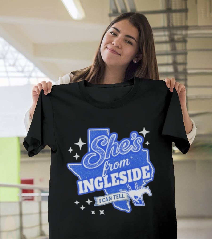 She's From Ingleside I Can Tell Texas Map Mustang T-Shirt