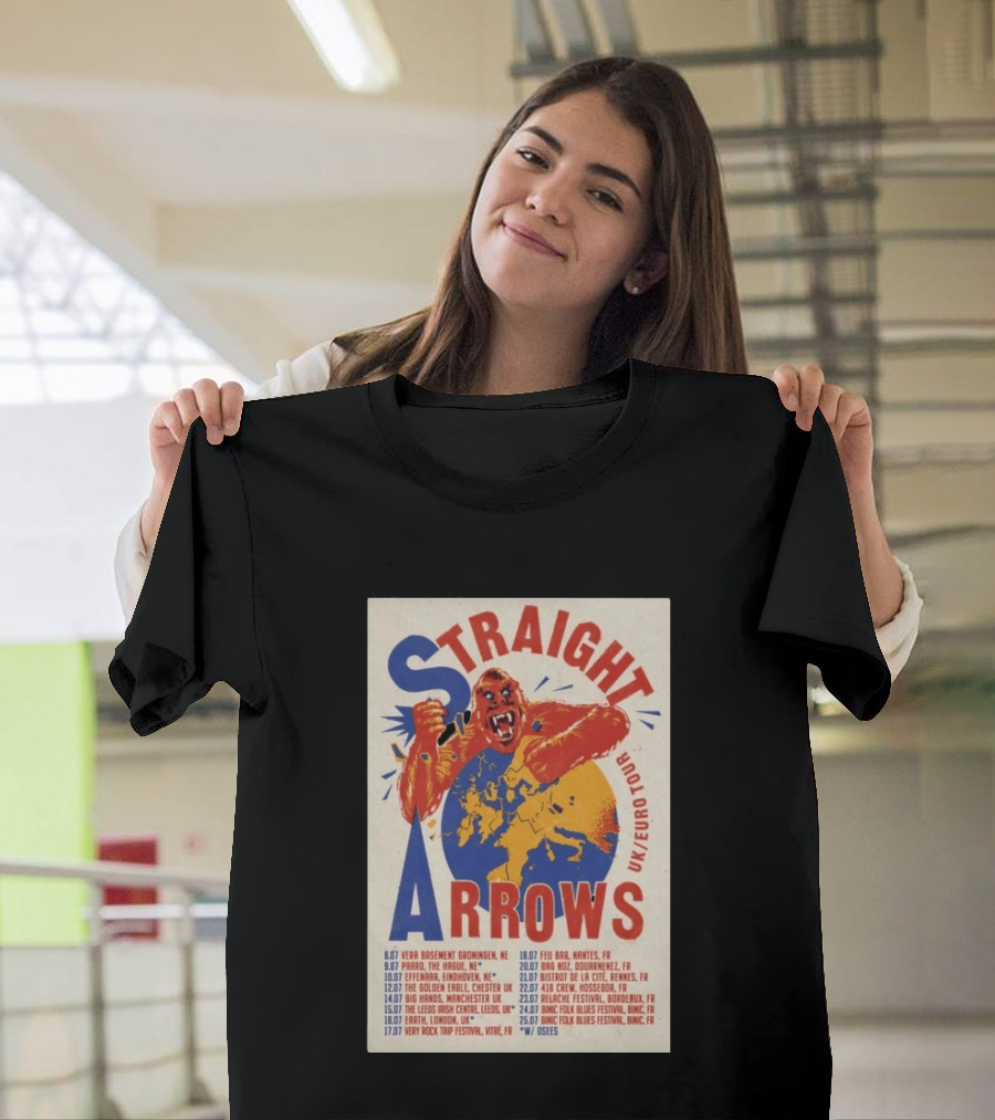 Straight Arrows Euro Uk Tour Live Dates 2026 T-Shirt