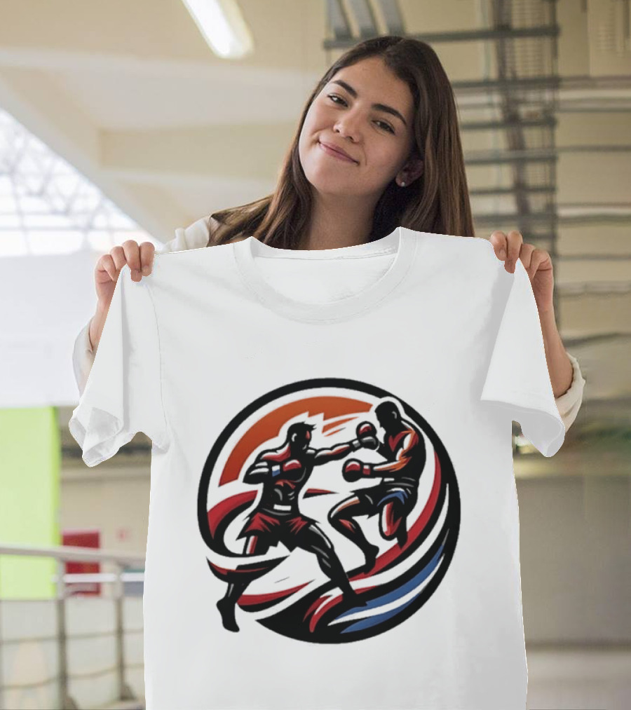 Boxing Fighters Dynamic Circle Rug T-Shirt