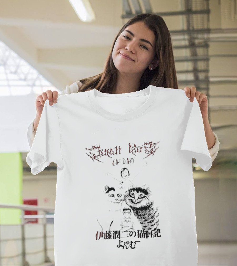 Junji Ito Cat Diary Yon Mu Welcome To House Of Horrors T-Shirt