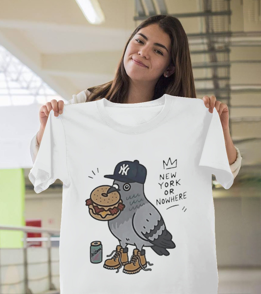 New York Or Nowhere Pigeon Bagel Timberlands Arizona Iced Tea T-Shirt
