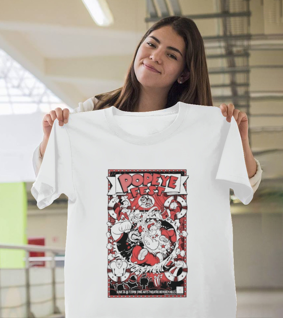 Popeye Fest Fine Arts Theatre Beverly Hills Comic Character Event T-Shirt