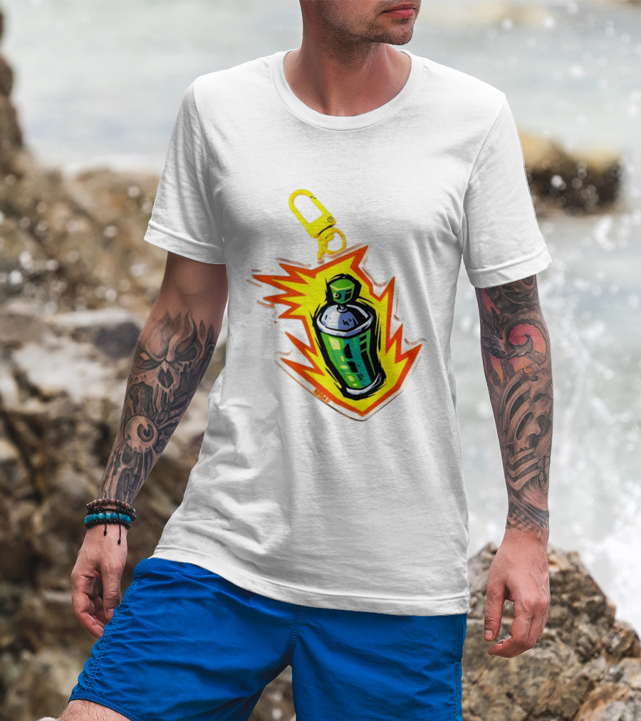 Tokyo To Tag Graffiti Spray Paint Can Yellow Burst Clip T-Shirt