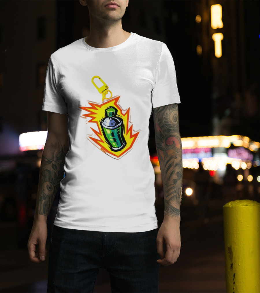 Tokyo To Tag Graffiti Spray Paint Can Yellow Burst Clip T-Shirt