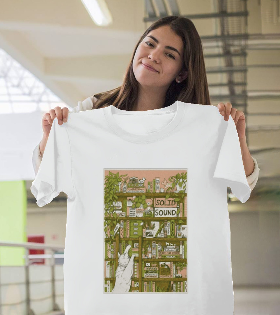 Wilco Solid Sound Festival June 26 28 2026 North Adams MA With Cat And Bookshelves T-Shirt