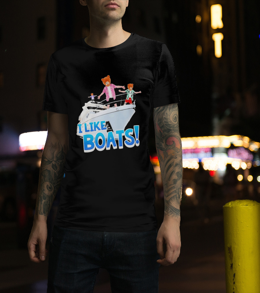 Bearhead I Like Boats Teddy Bears On Yacht T-Shirt