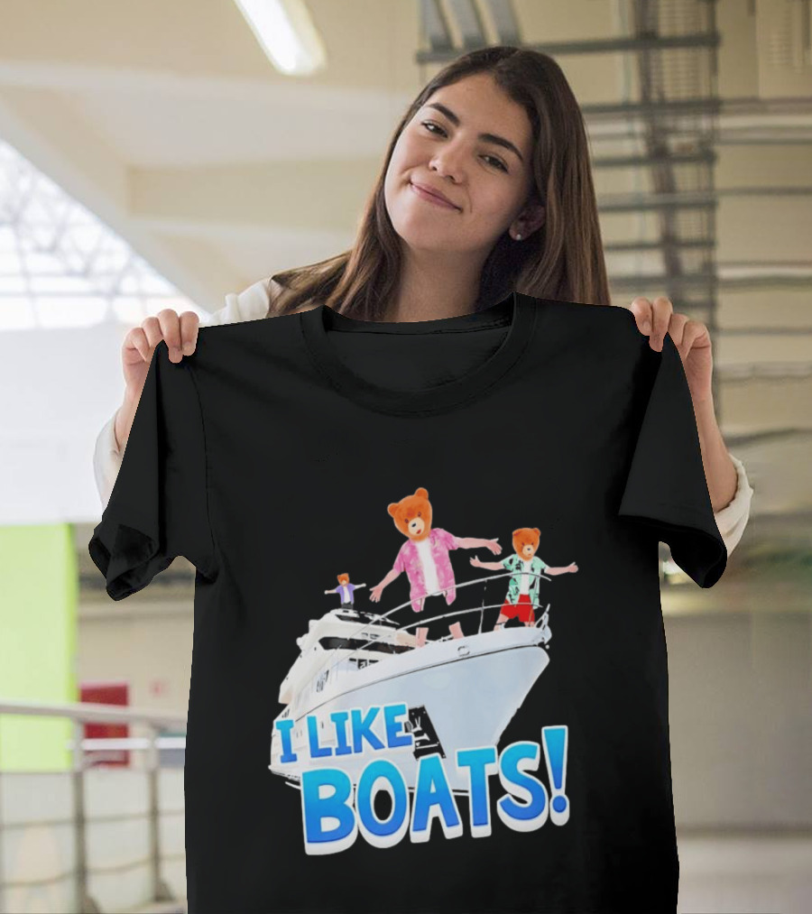Bearhead I Like Boats Teddy Bears On Yacht T-Shirt