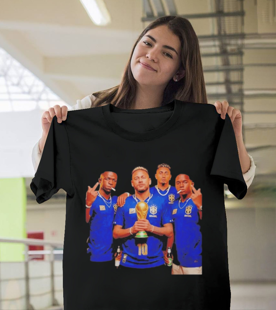 Brazil Fc Players Holding Trophy T-Shirt