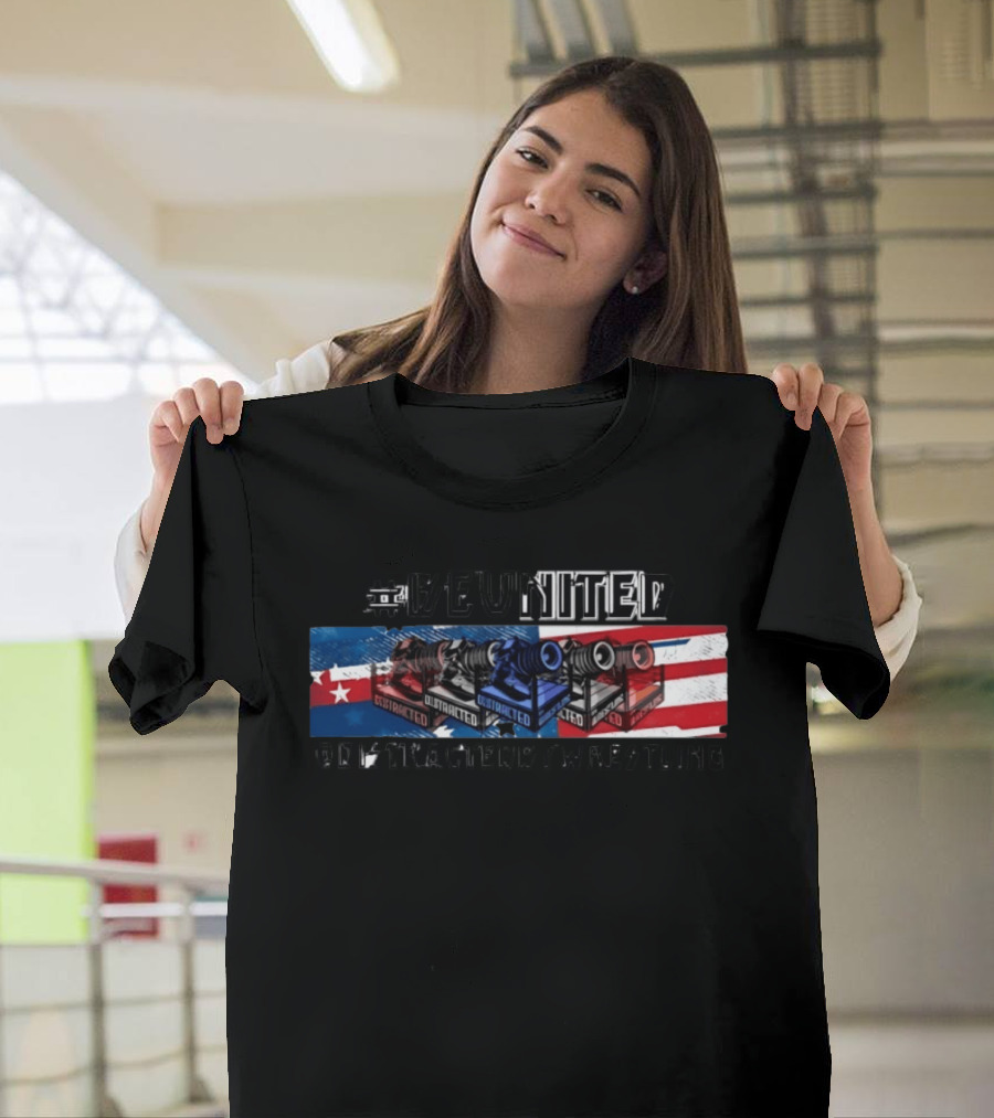#BEUNITED Distracted By Wrestling Flag And Camera T-Shirt