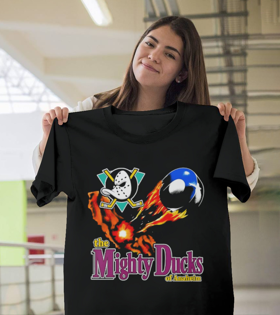 Mighty Ducks The Mighty Ducks Of Anaheim Exploding Puck Logo Hockey Team T-Shirt