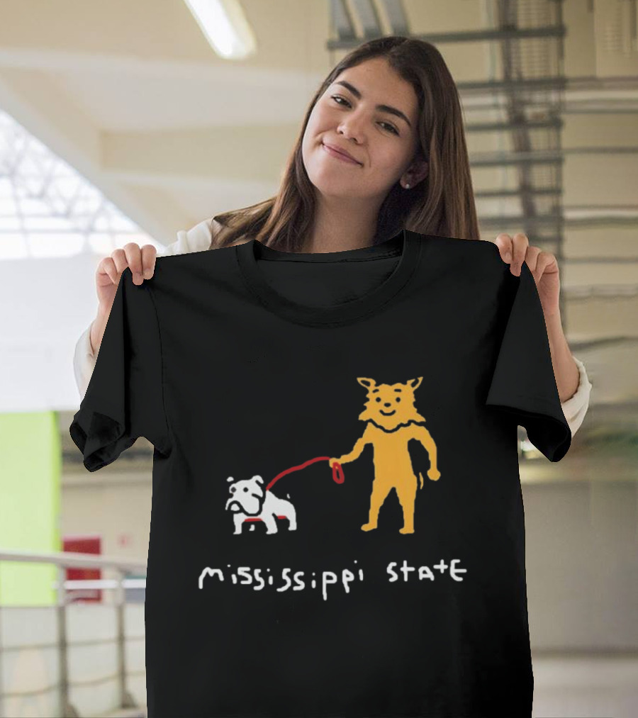 Mississippi State Bulldogs 2026 27 SEC Home Away Schedule Bulldog And Wildcat Drawing T-Shirt