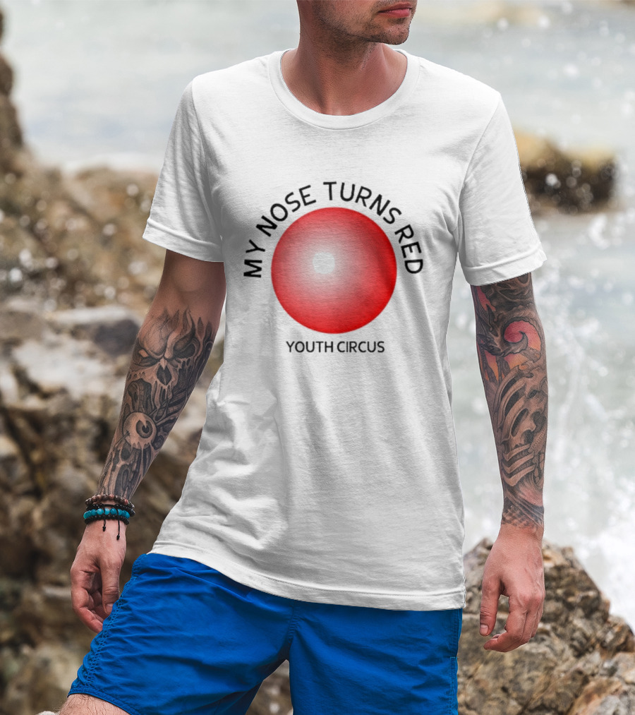 My Nose Turns Red Youth Circus Vibrant Red Nose T-Shirt