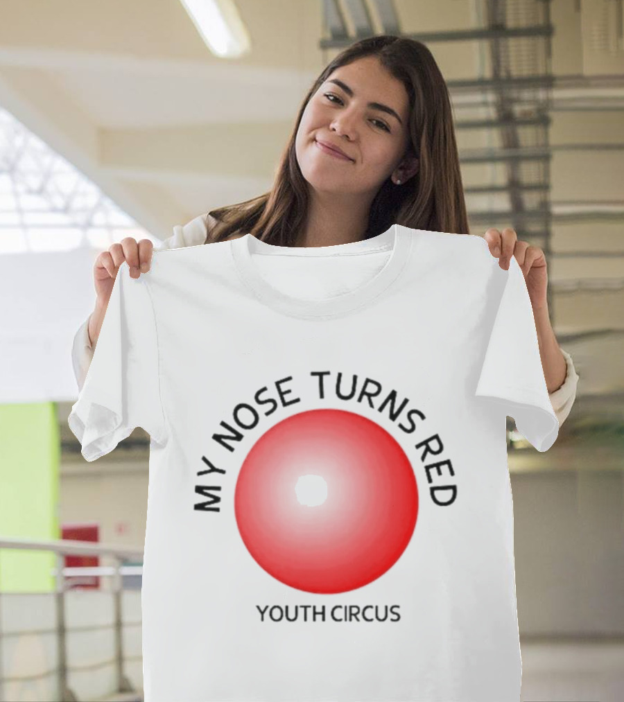 My Nose Turns Red Youth Circus Vibrant Red Nose T-Shirt