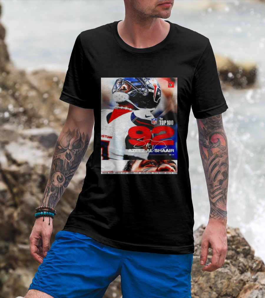 Houston Texans Azeez Al Shaair 92 NFL Top 100 Linebacker T-Shirt