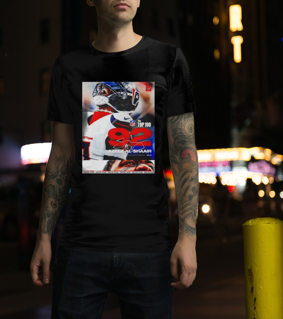 Houston Texans Azeez Al Shaair 92 NFL Top 100 Linebacker T-Shirt