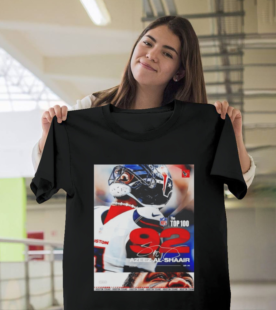 Houston Texans Azeez Al Shaair 92 NFL Top 100 Linebacker T-Shirt