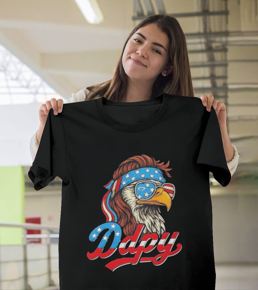 Patriotic Mullet Eagle USA Flag Bandana Ddpy Sunglasses T-Shirt